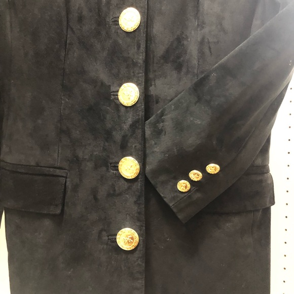Daniel leather black blazer size M with gold buttons - Picture 2 of 4